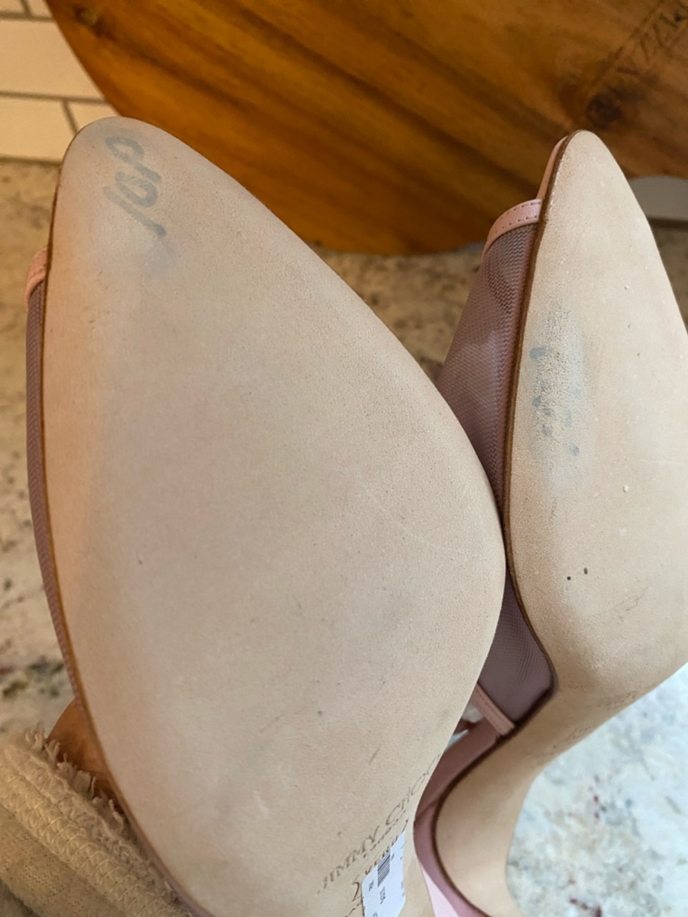 Jimmy Choo Brigitte Pink Mesh Mule Heel EU 38  US 7-7.5 Made in Italy NWOT - Picture 16 of 16